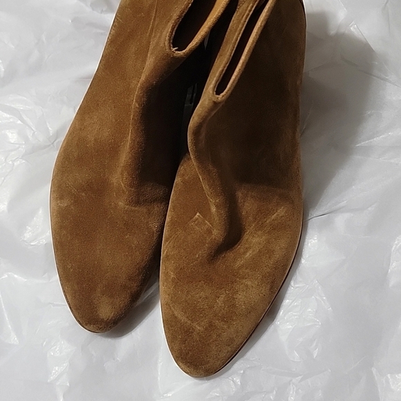New Isabel Marant Dacken Suede Boots Slanted Stacked Heel Western Cognac sz 40 9 - Picture 4 of 9